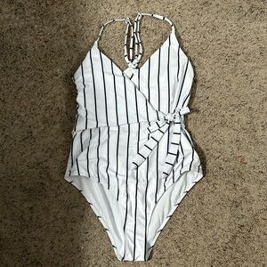 Wrap one piece swim suit